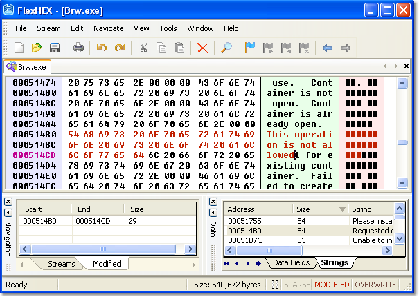 Edit hex data with hex editor