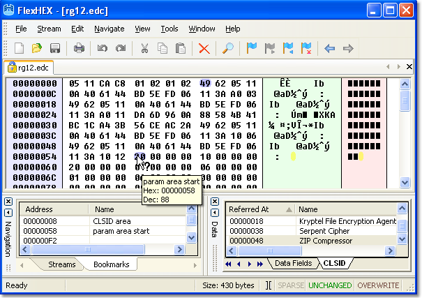 hex editor bookmarks