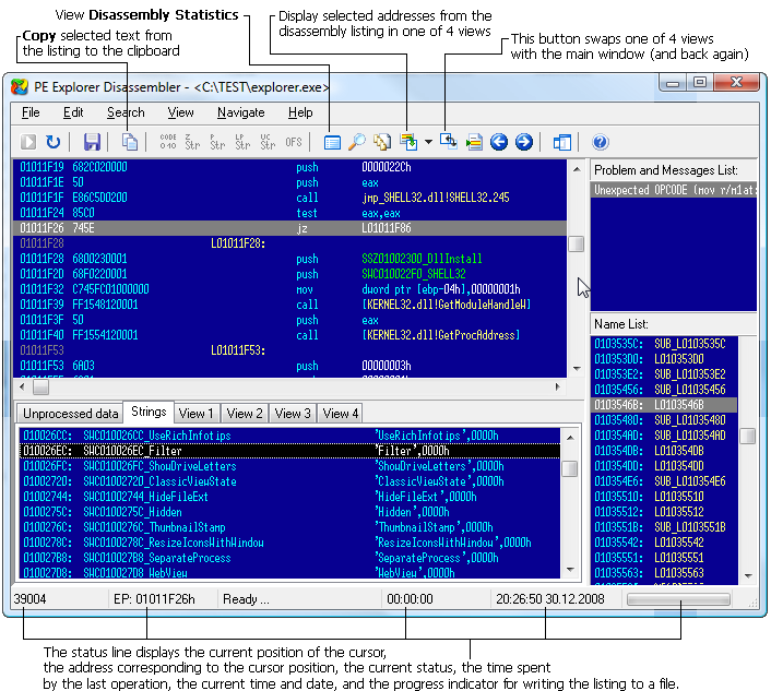 PEExplorer Windows Disassembler for Win 32-bit Program EXE DLL OCX ...