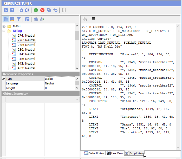 Visual enviroment for editing dialogs