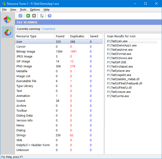 Resource Scan and Extract Resources