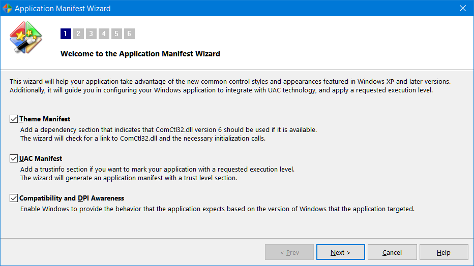 Application Manifest Wizard