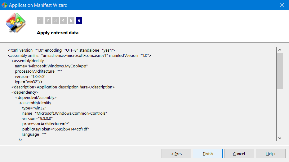 Review the manifest XML code